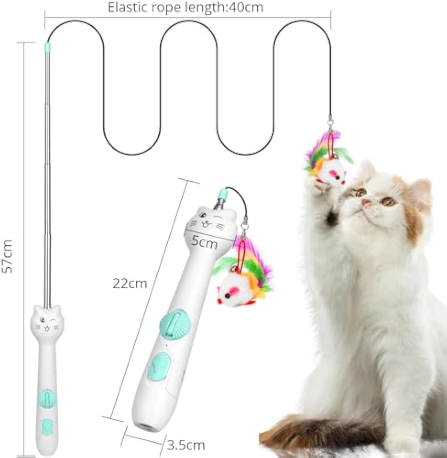 2-in-1 Cat Wand: Laser + Feather Playtime