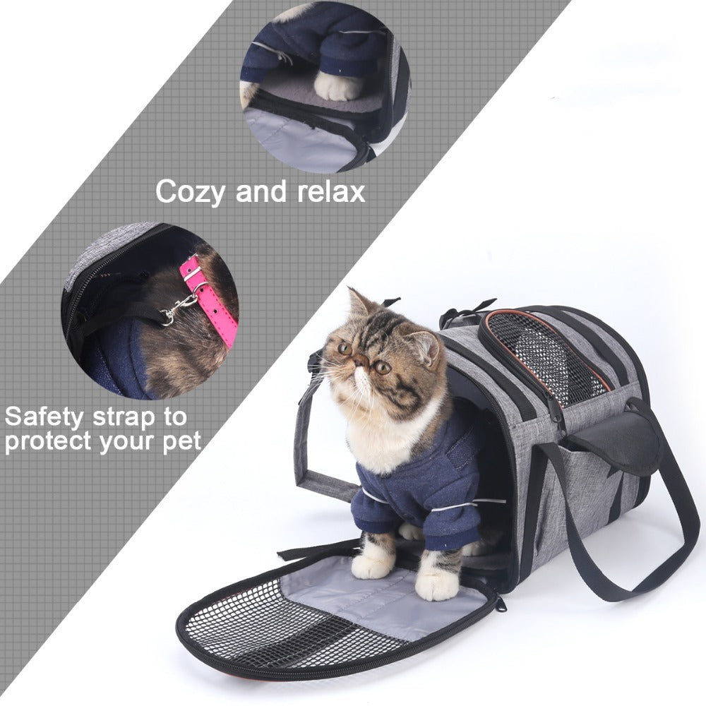 Cozy Folding Pet Travel Carrier – Car Seat & Basket