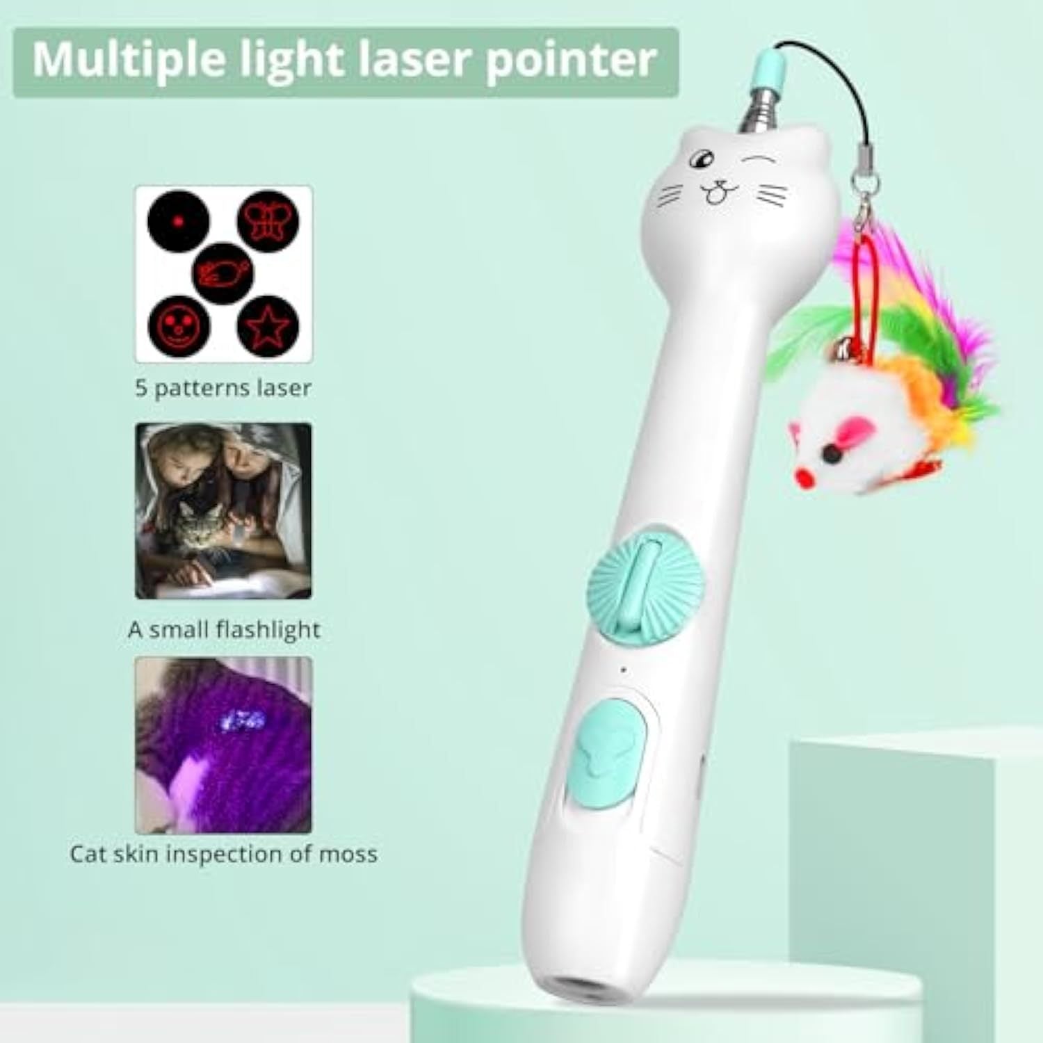 2-in-1 Cat Wand: Laser + Feather Playtime